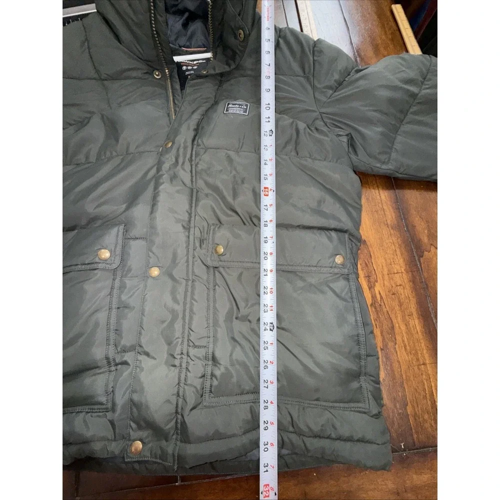 Hawke & Co. Men's Dark Green Hooded Puffer Jacket - Large